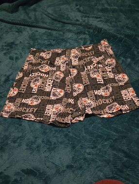 5/20 NHL Gray Black Orange Hockey Logo Lounge Shorts